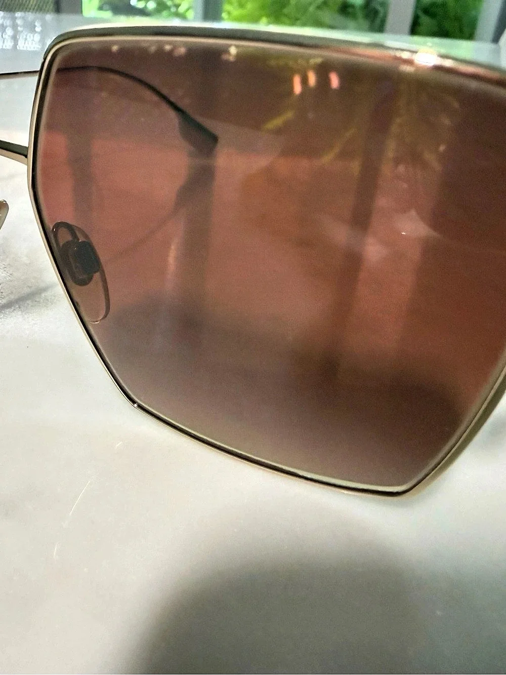 Burberry Daphne Gold Brown Gradient Oversized Sunglasses + Case B3133